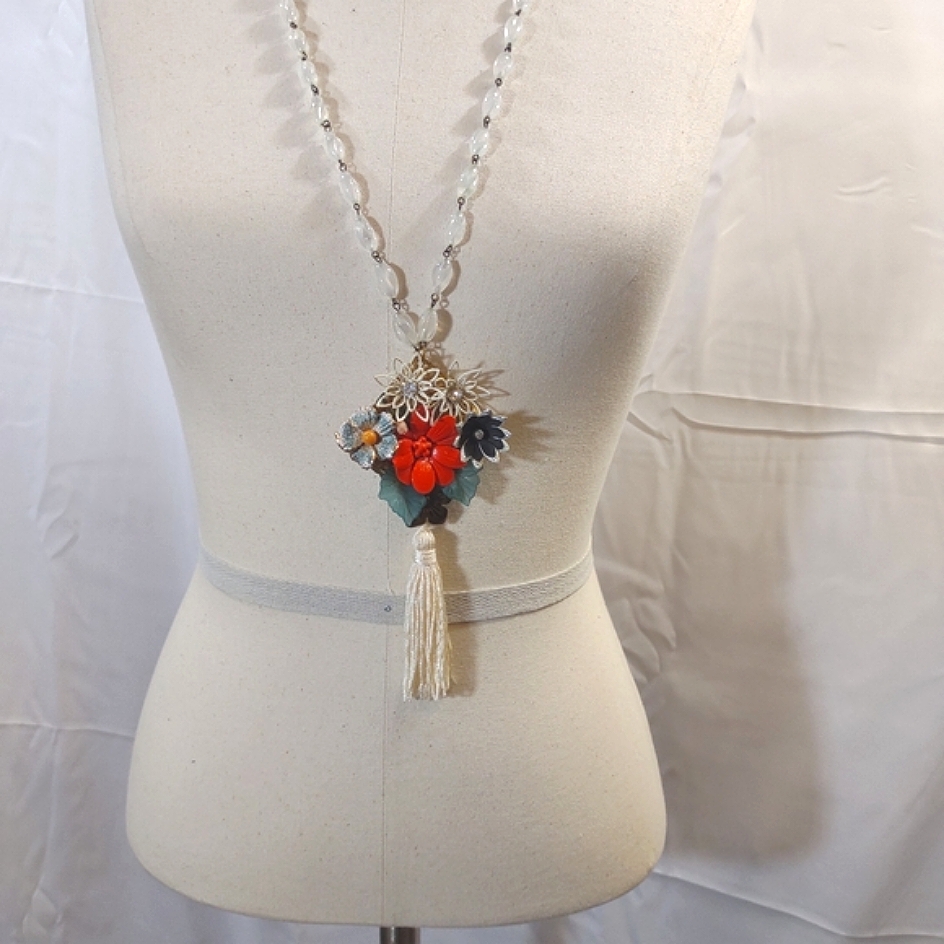 Necklace Ooak Steampunk Floral Handmade Statement